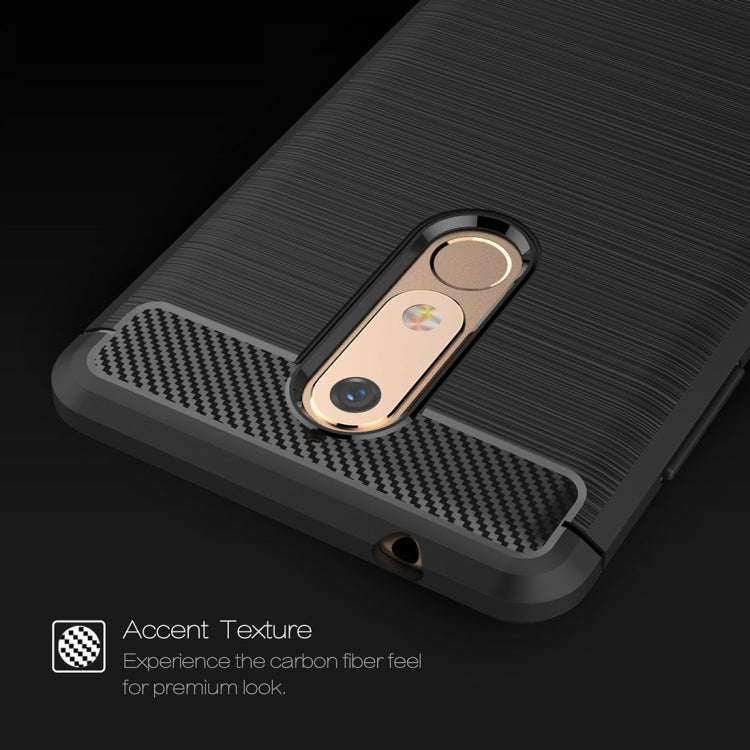 Brushed Texture Carbon Fiber Shockproof TPU Case for Nokia 5.1