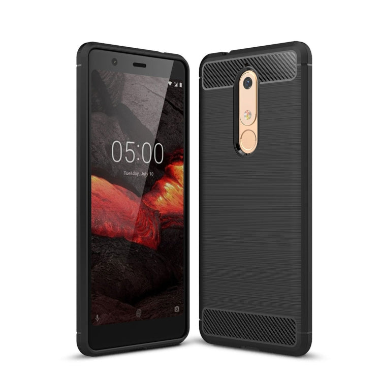 Brushed Texture Carbon Fiber Shockproof TPU Case for Nokia 5.1