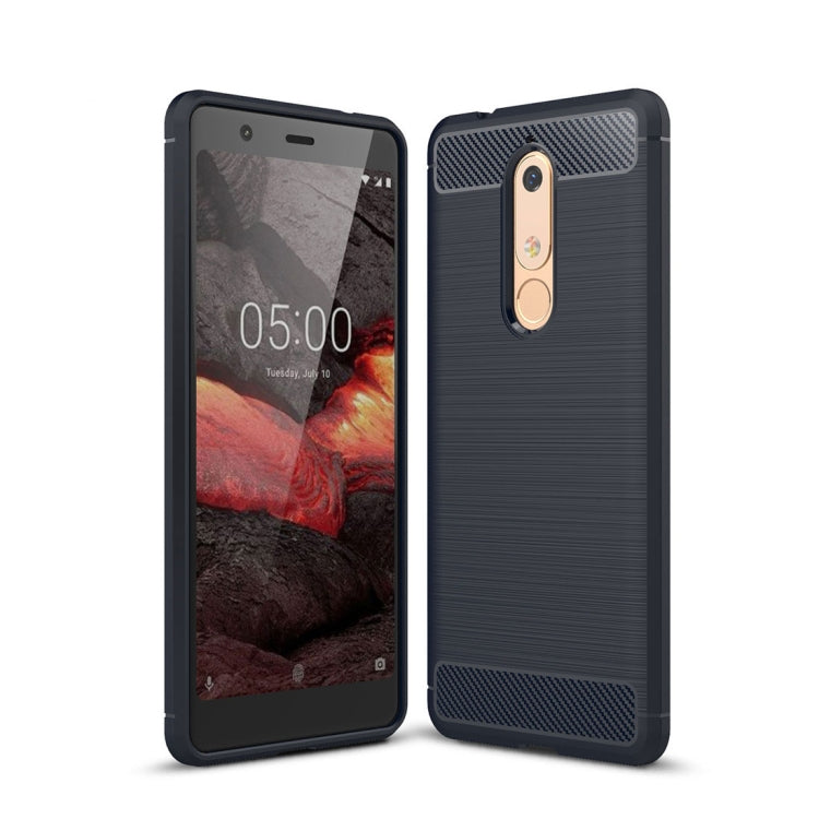 Brushed Texture Carbon Fiber Shockproof TPU Case for Nokia 5.1