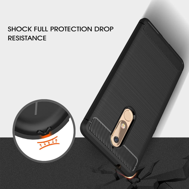 Brushed Texture Carbon Fiber Shockproof TPU Case for Nokia 5.1