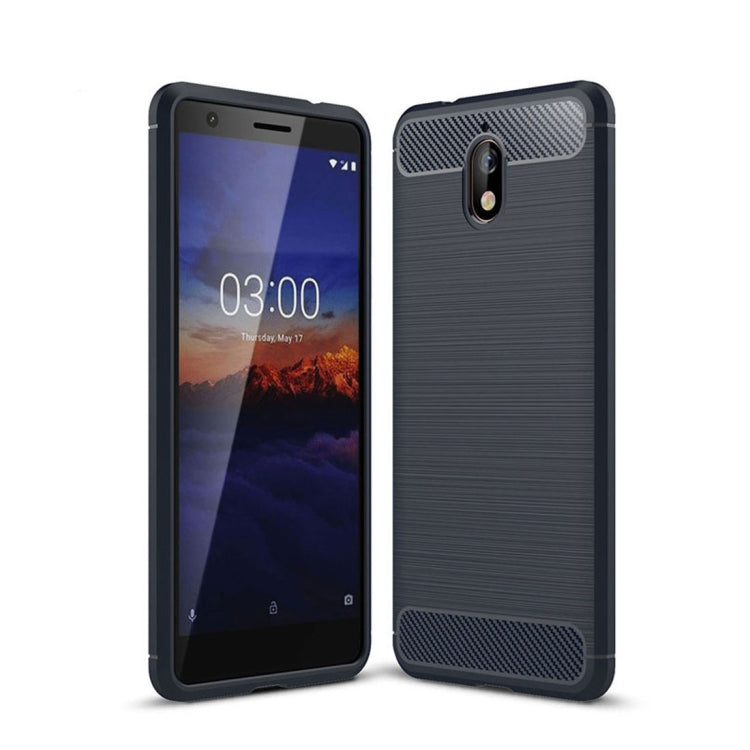 Brushed Texture Carbon Fiber Shockproof TPU Case for Nokia 3.1