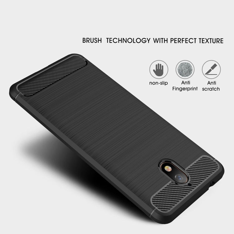Brushed Texture Carbon Fiber Shockproof TPU Case for Nokia 3.1