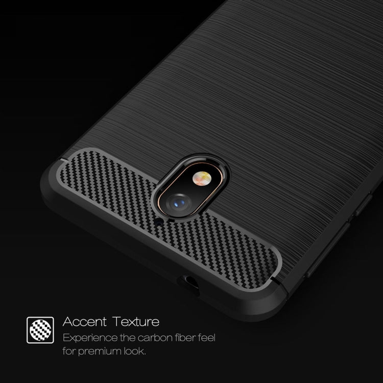 Brushed Texture Carbon Fiber Shockproof TPU Case for Nokia 3.1