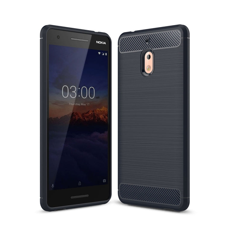 Brushed Texture Carbon Fiber Shockproof TPU Case for Nokia 2.1