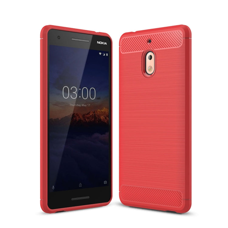 Brushed Texture Carbon Fiber Shockproof TPU Case for Nokia 2.1