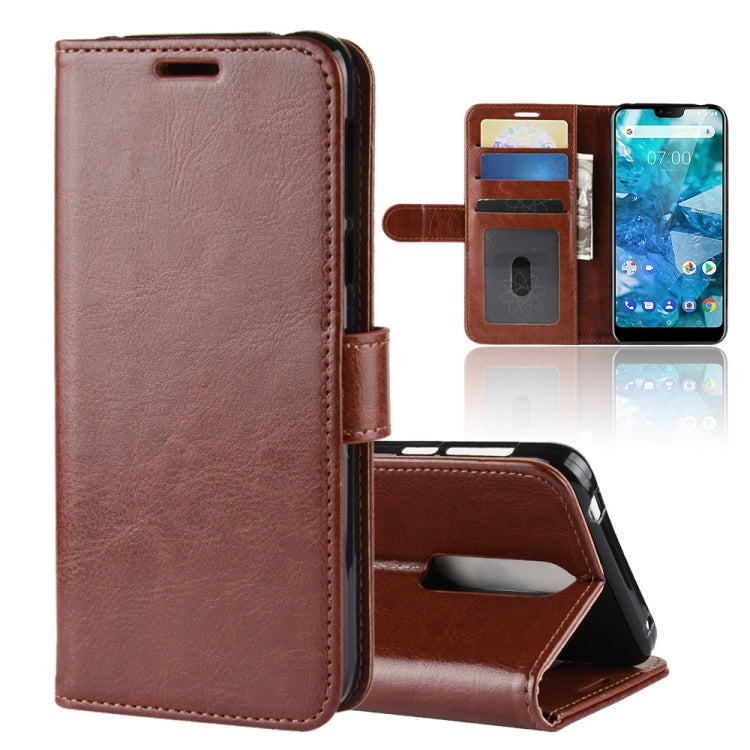 R64 Texture Single Fold Horizontal Flip Leather Case for Nokia 7.1, with Holder & Card Slots & Wallet