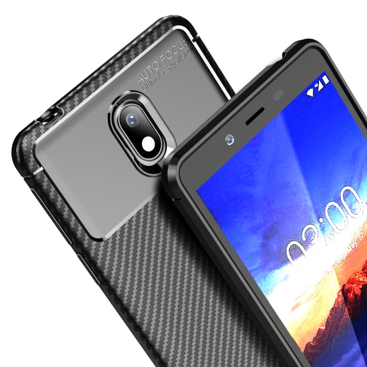 Carbon Fiber Texture Shockproof TPU Case for Nokia 1 Plus