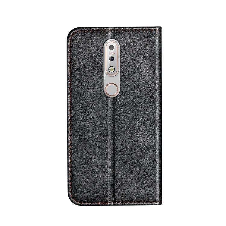 Business Solid Color Stitching Horizontal Flip Leather Case for Nokia 7.1, with Holder & Card Slots & Wallet & Lanyard
