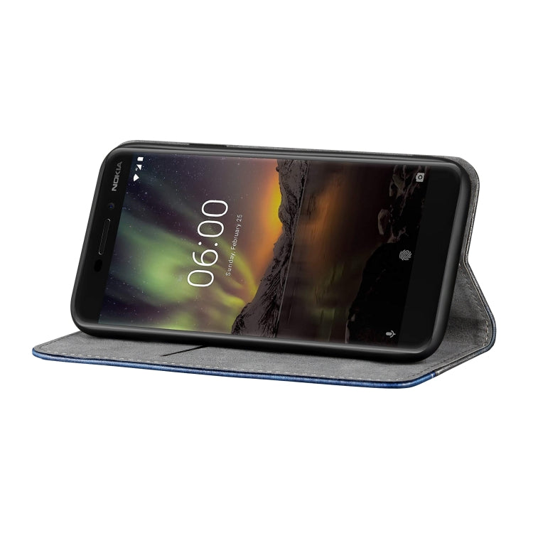 Business Solid Color Stitching Horizontal Flip Leather Case for Nokia 6 (2018), with Holder & Card Slots & Wallet & Lanyard