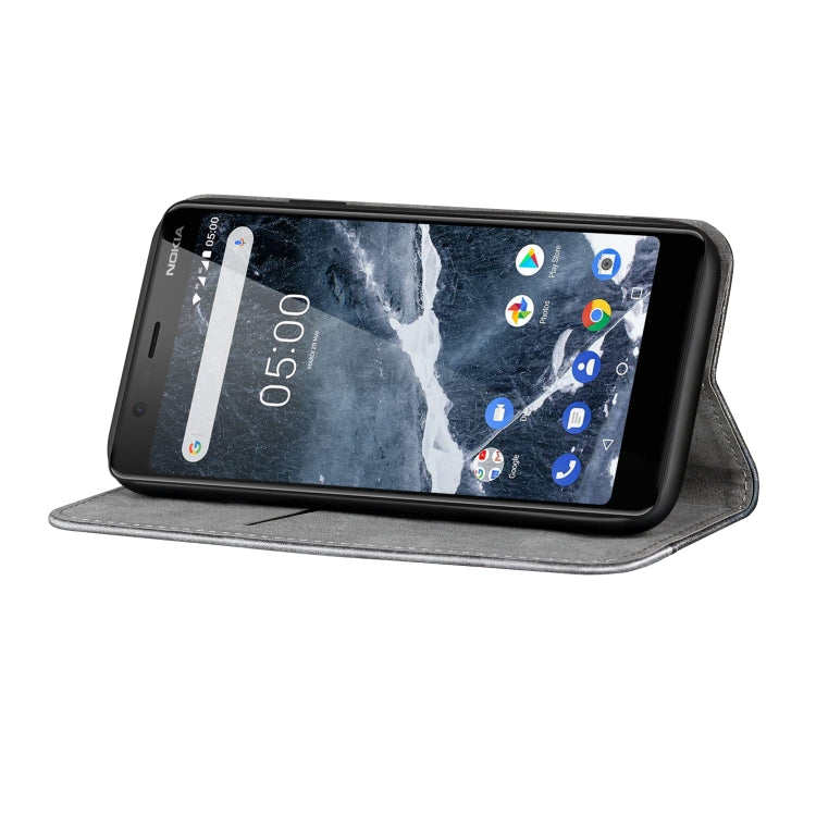 Business Solid Color Stitching Horizontal Flip Leather Case for Nokia 5.1, with Holder & Card Slots & Wallet & Lanyard