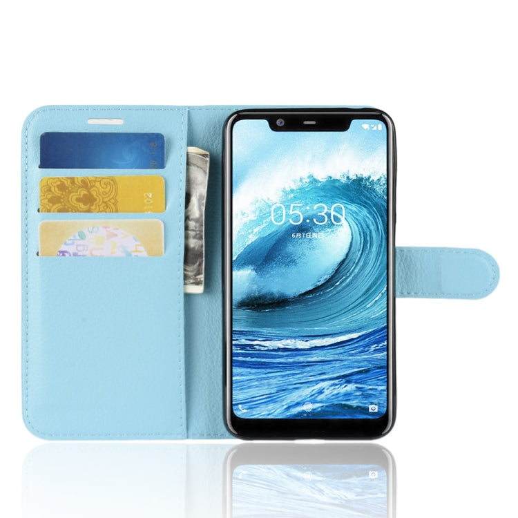 Litchi Texture Horizontal Flip Leather Case for Nokia 5.1 Plus (X5), with Wallet & Holder & Card Slots