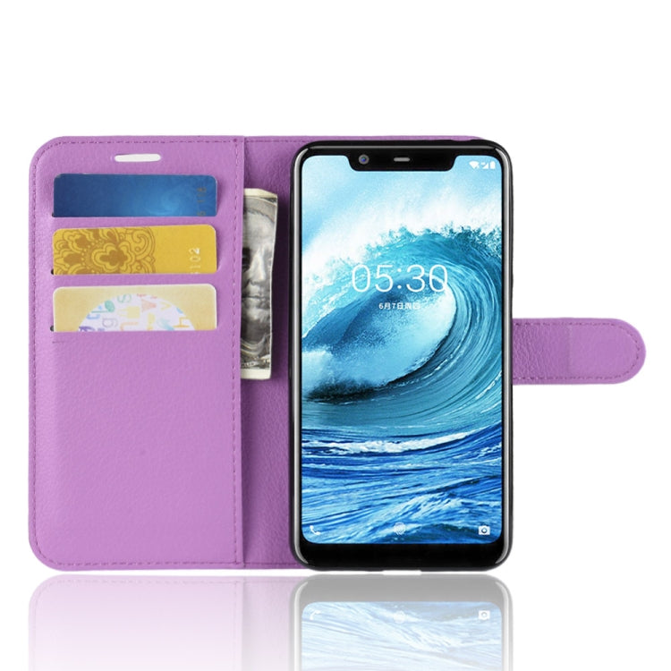 Litchi Texture Horizontal Flip Leather Case for Nokia 5.1 Plus (X5), with Wallet & Holder & Card Slots