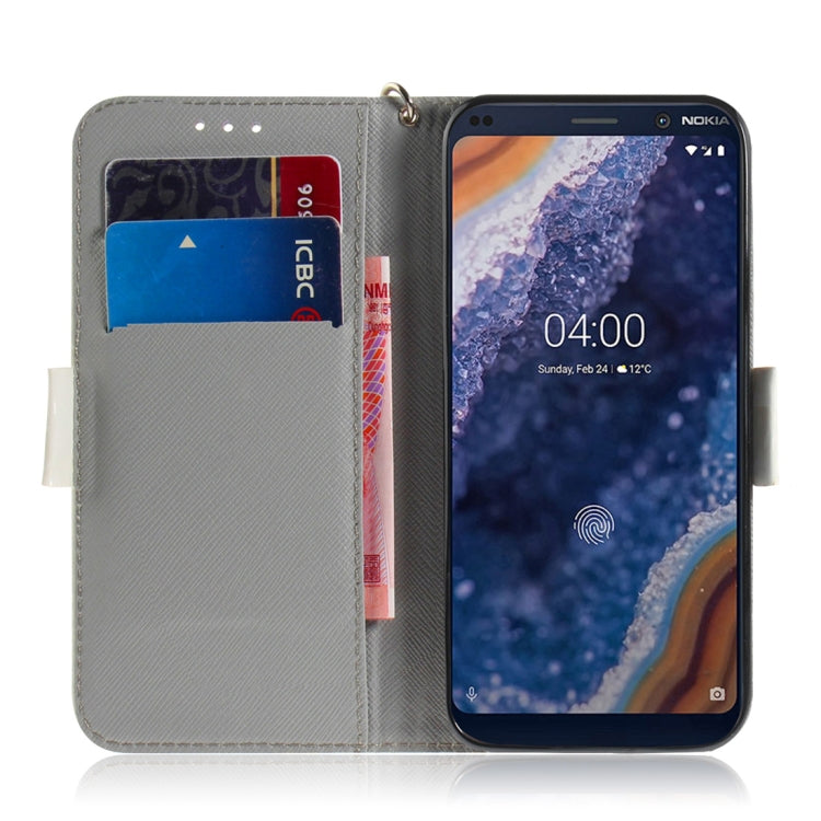 3D Colored Drawing Watercolor Flower Pattern Horizontal Flip Leather Case for Nokia 9, with Holder & Card Slots & Wallet