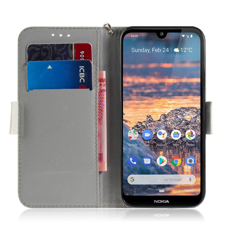 3D Colored Drawing Watercolor Flower Pattern Horizontal Flip Leather Case for Nokia 4.2, with Holder & Card Slots & Wallet