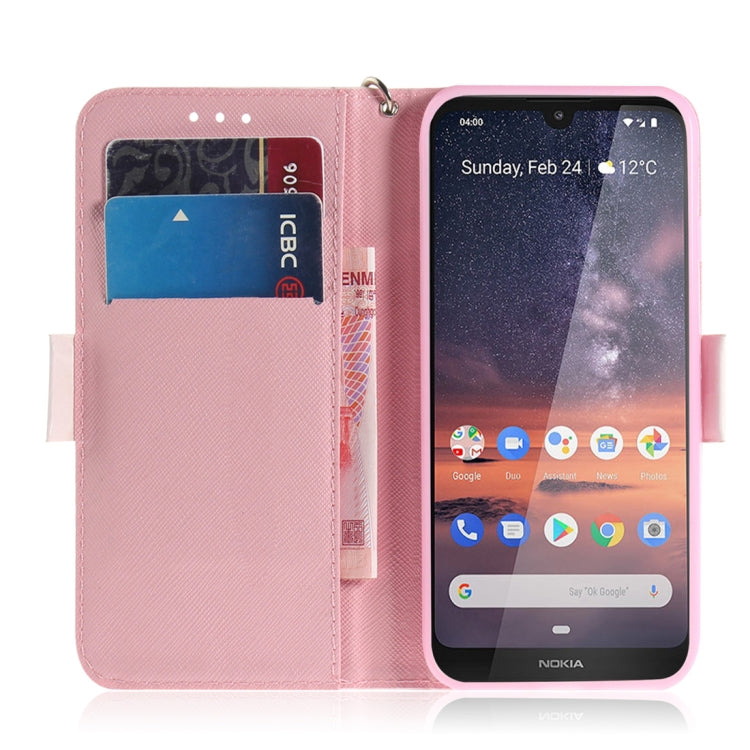 3D Colored Drawing Magnolia Pattern Horizontal Flip Leather Case for Nokia 3.2, with Holder & Card Slots & Wallet