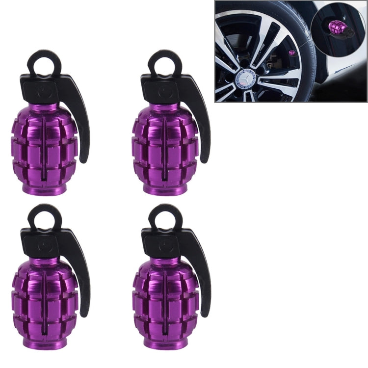 4 PCS Universal Grenade Shaped Car Tire Valve Caps