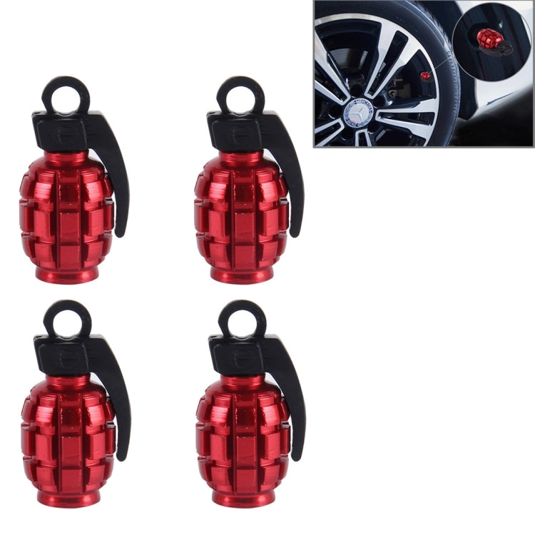 4 PCS Universal Grenade Shaped Car Tire Valve Caps