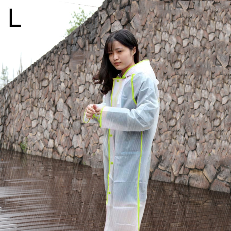 Fashionable Simple Male and Female Students Single Transparent Frosted Raincoat, Size: L