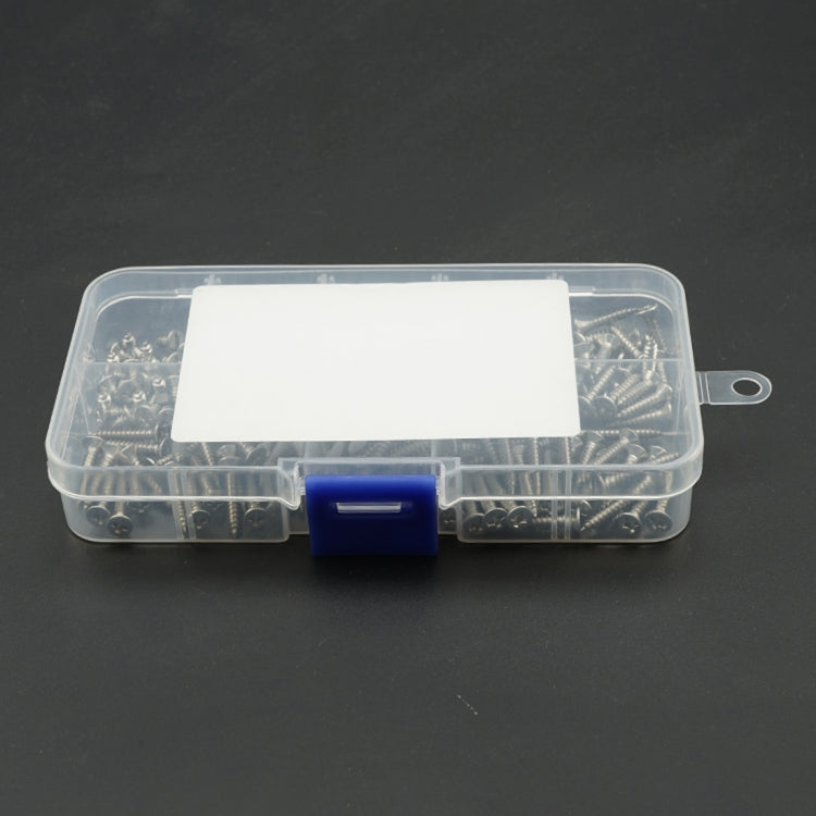 200 PCS M3 Stainless Steel 304 Countersunk Flat Head Tapping Screw Combination Set