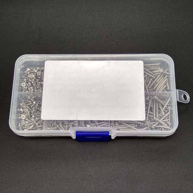 800 PCS M2 Nickel-Plated Carbon steel Countersunk Head Tapping Screws Combination Set (Silver)