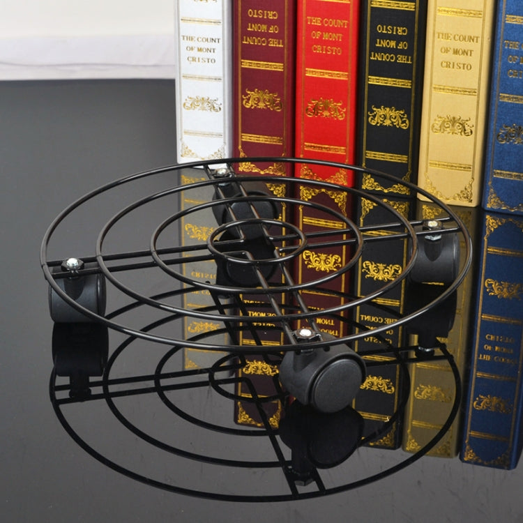 Iron Plant Flower Pot Stand Universal Wheel Moving Round Flower Pot Rack, Diameter: 30cm