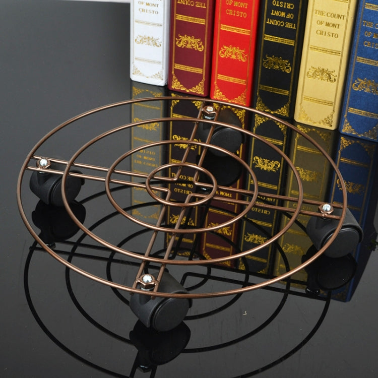 Iron Plant Flower Pot Stand Universal Wheel Moving Round Flower Pot Rack, Diameter: 30cm