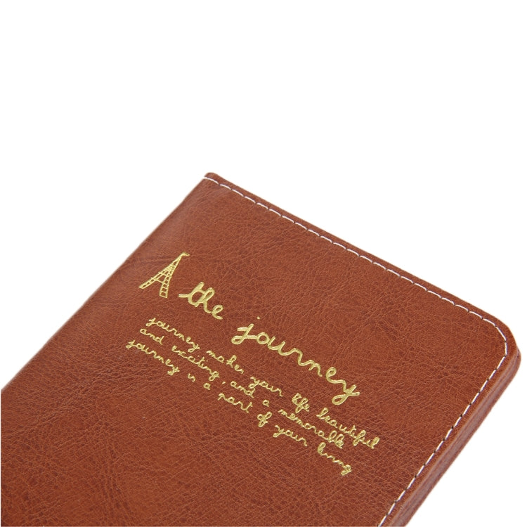 Multi-function Long Style Two-folding Leather Passport Travel Wallet Certificates Ticket Case with Card Slots &Wallet & Pen Strap(Brown)