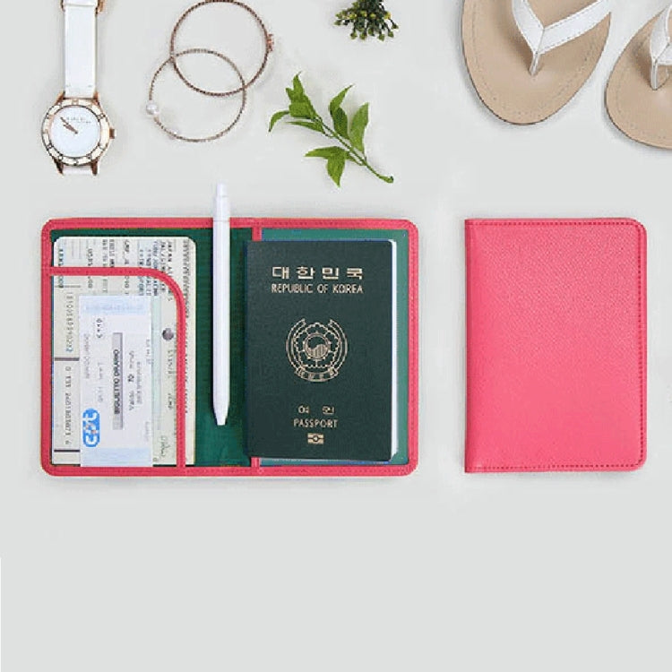 Multi-function Short Style Leather Passport Travel Wallet Certificates Ticket Case with Card Slots &Wallet & Pen Strap