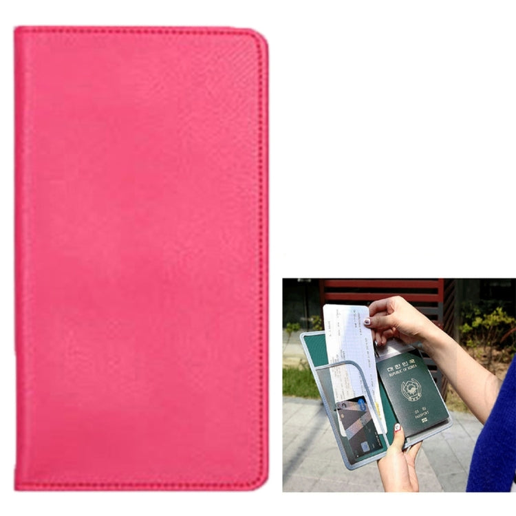 Multi-function Long Style Leather Passport Travel Wallet Certificates Ticket Case with Card Slots &Wallet & Pen Strap