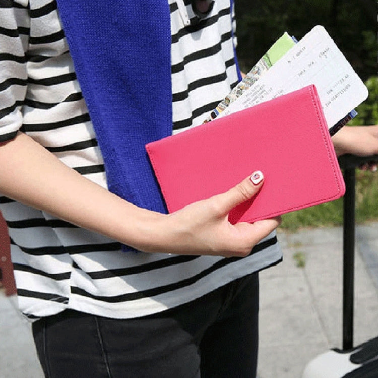 Multi-function Long Style Leather Passport Travel Wallet Certificates Ticket Case with Card Slots &Wallet & Pen Strap