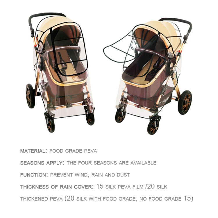 Adjustable Transparent Cover For Golf Carts, Baby Strollers And Wheelchairs To Provide Protection From Rain, Wind, and Mist, even mosquito(Transparent food grade U mode cover with shiled)