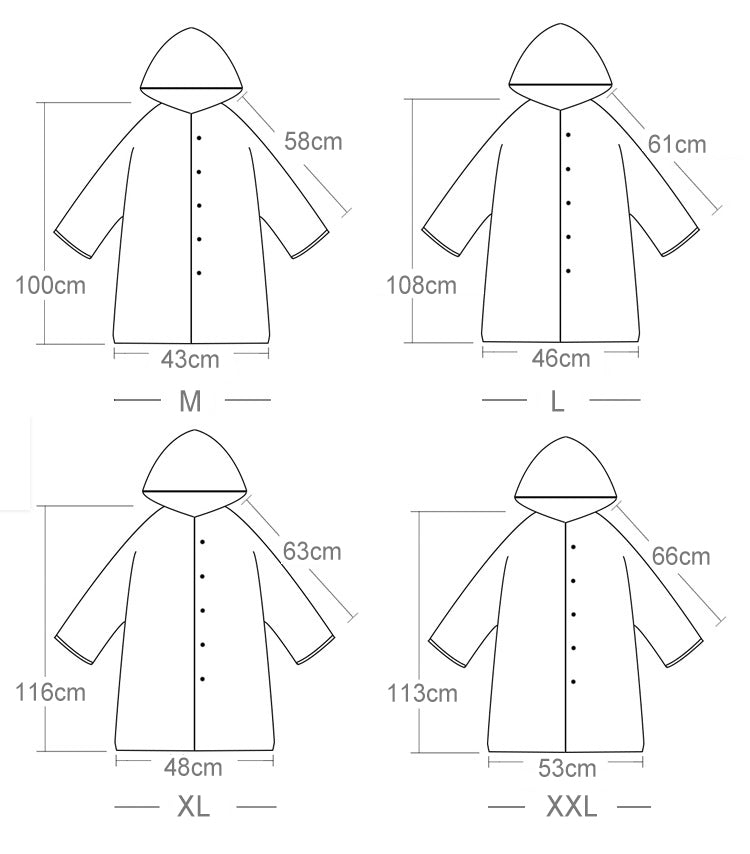 Fashionable Simple Unisex Single Transparent Outdoor travel Frosted Raincoat(White M)