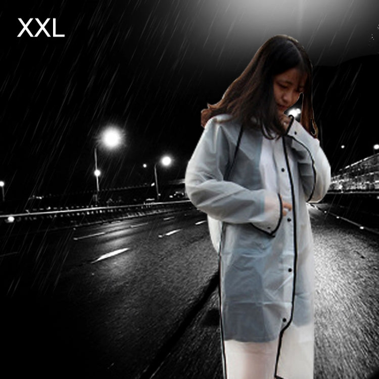 Fashionable Simple Male and Female Students Single Transparent Frosted Raincoat(White XXL)