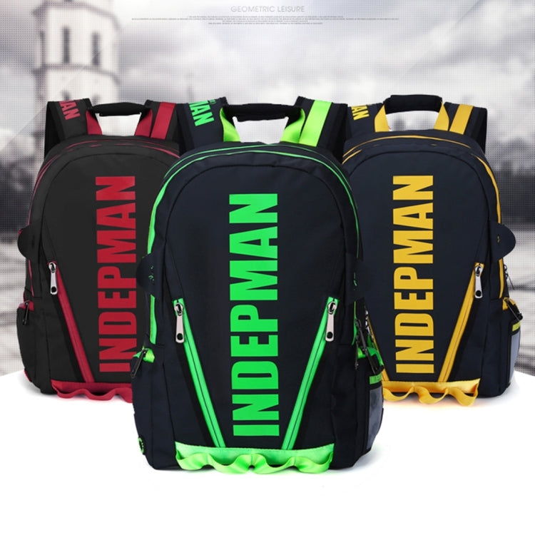 INDEPMAN DL-B029 Fashion Student Schoolbag 13.5 inch Nylon Laptop Notebook Computer Bag Backpack Shoulders Bag Outdoors Travelling Bag with Adjustable Shoulder Strap & Professional Lock Catch for Men and Women, Size: 45 x 30 x 12 cm(Yellow)