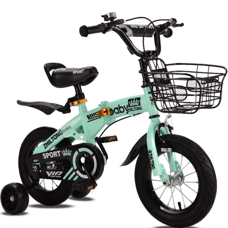 ZHILTONG 5166 14 inch Foldable Portable Children Pedal Mountain Bike with Front Basket & Bell, Recommended Height: 100-115cm