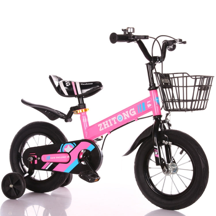 ZHITONG 8366 18 inch Fashion Version Children High Carbon Steel Frame Balance Car Pedal Bicycle with Front Basket & Bell, Recommended Height: 120-135cm