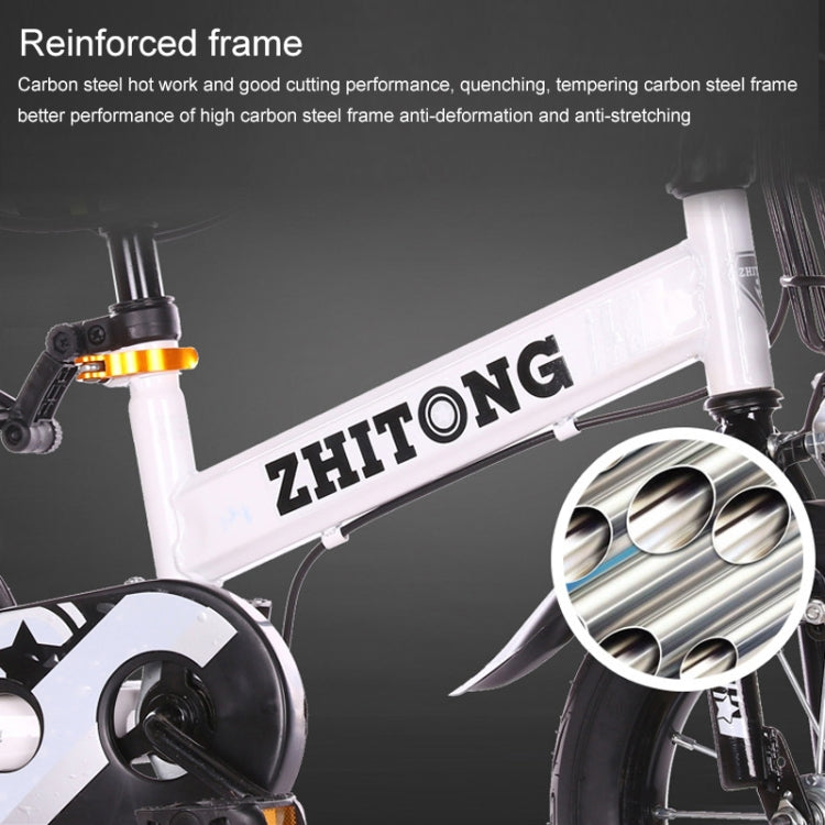 ZHITONG 8366 12 inch Fashion Version Children High Carbon Steel Frame Balance Car Pedal Bicycle with Front Basket & Bell, Recommended Height: 90-105cm