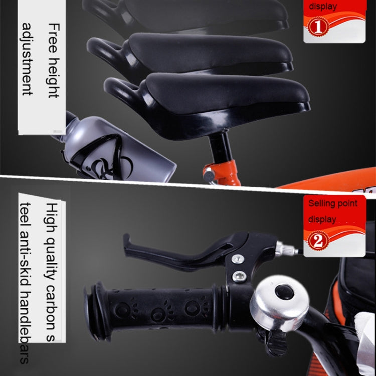5188 16 inch Sports Version Children High Carbon Steel Frame Pedal Bicycle with Front Basket & Bell, Recommended Height: 108-125cm(Orange)