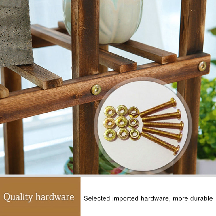 Wooden Plant Flower Display Stand Wood Pot Shelf Storage Rack, with Wheel