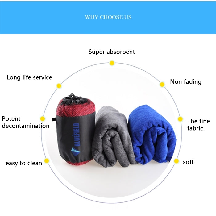 Bluefield Quick-drying Microfiber Summer Bath Towel Sand Beach Towel, Size: 130 x 75cm(Grey)