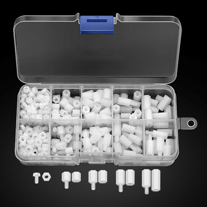 300PCS Nylon M3 Hexagonal Screw Nut Separation Pillar Combination Set