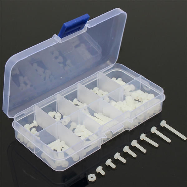 120 PCS Nylon M2 Hexagonal Screw Nut Separation Pillar Combination Set (White)