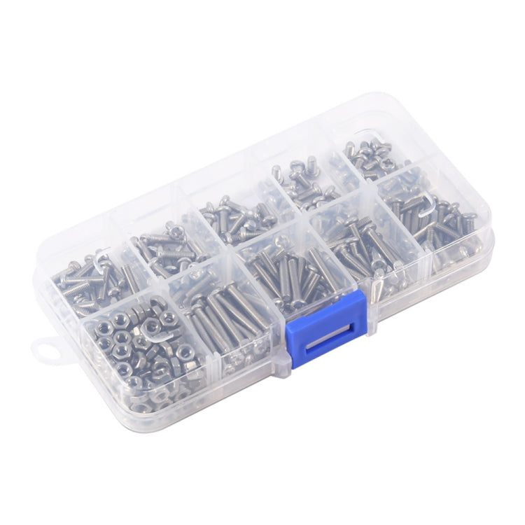 340 PCS DIN7985 Cross Screws Bolts Nut M3 Stainless Steel Pan Head Screw Set