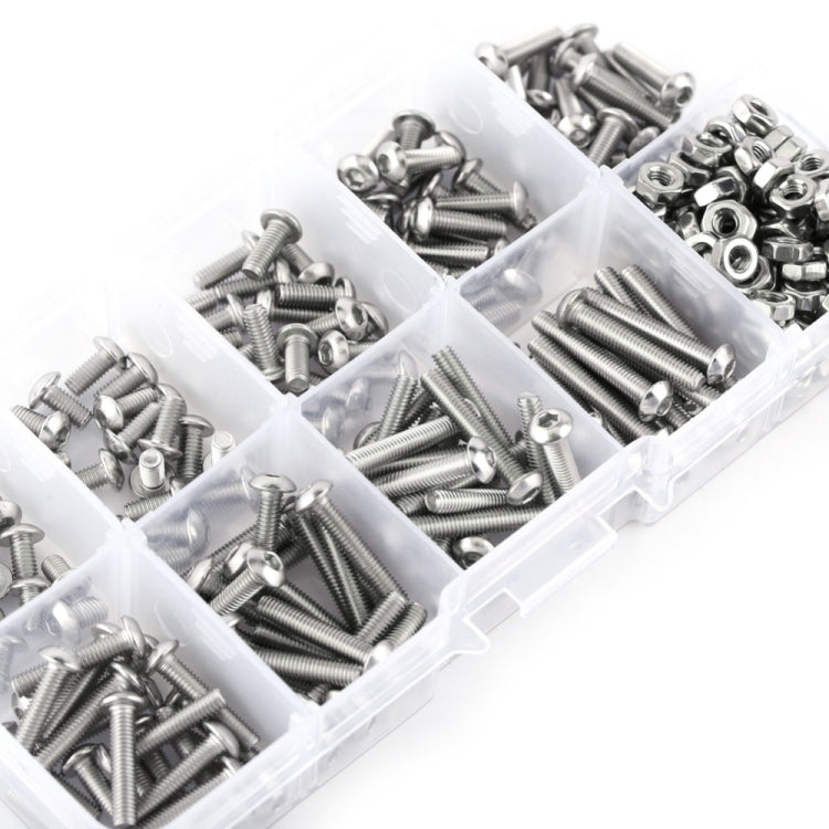 340 PCS ISO7380 Hex Socket Screws Bolts Nut M3 Stainless Steel Pan Head Screw Set