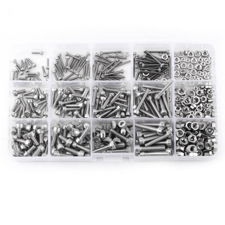 480 PCS DIN912 Hex Socket Screws Bolts Nut M2 M3 M4 Stainless Steel Cap Head Screw Set