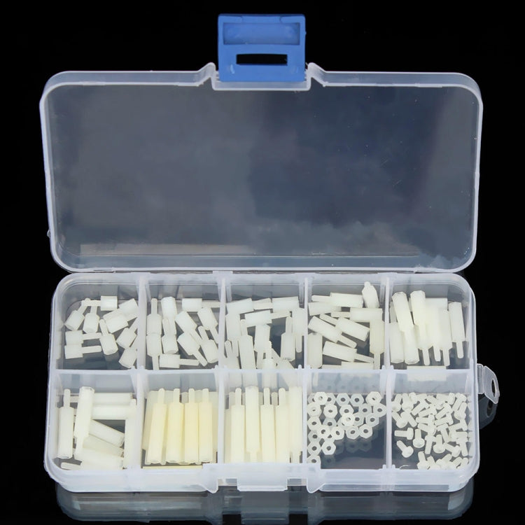 140 PCS Nylon M2 White Hex Socket Stud Nut Screws PCB Standoff Assortment Kit(White)