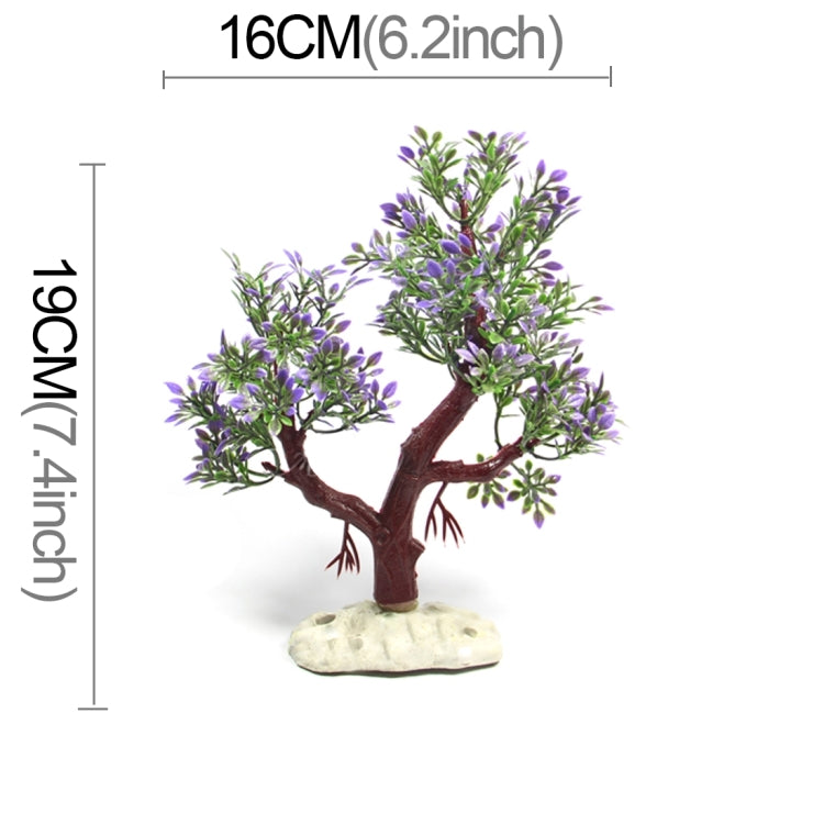Artificial Tree Plant Grass Figurines Miniatures Aquarium Fish Tank Landscape, Size: 19.0 x 16.0cm