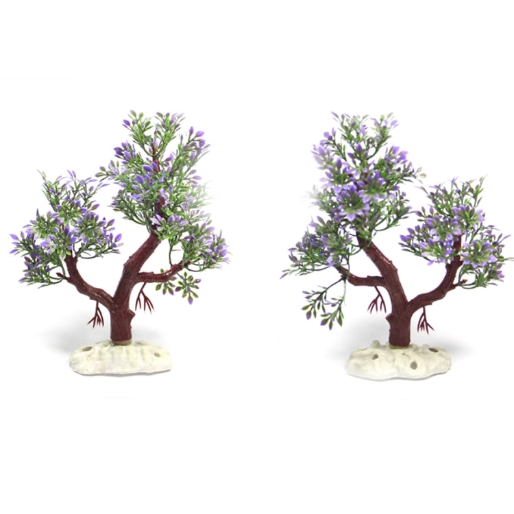 Artificial Tree Plant Grass Figurines Miniatures Aquarium Fish Tank Landscape, Size: 19.0 x 16.0cm