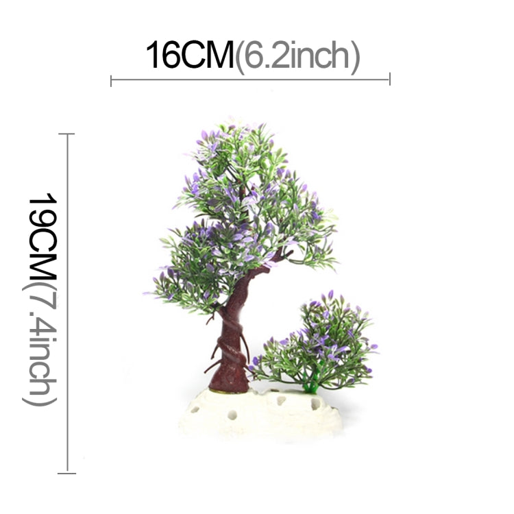 Artificial Tree Plant Grass Figurines Miniatures Aquarium Fish Tank Landscape, Size: 18.0 x 20.0cm