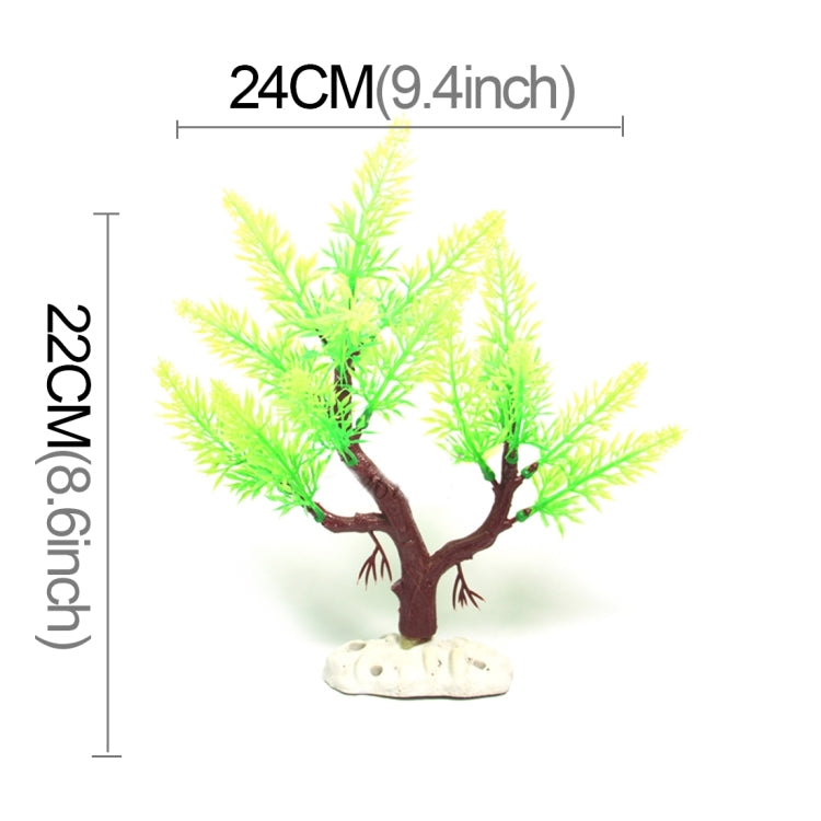 Artificial Tree Plant Grass Figurines Miniatures Aquarium Fish Tank Landscape, Size: 22.0 x 24.0cm